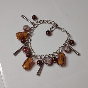 Cute Metal Glass And Plastic Charm Bracelet